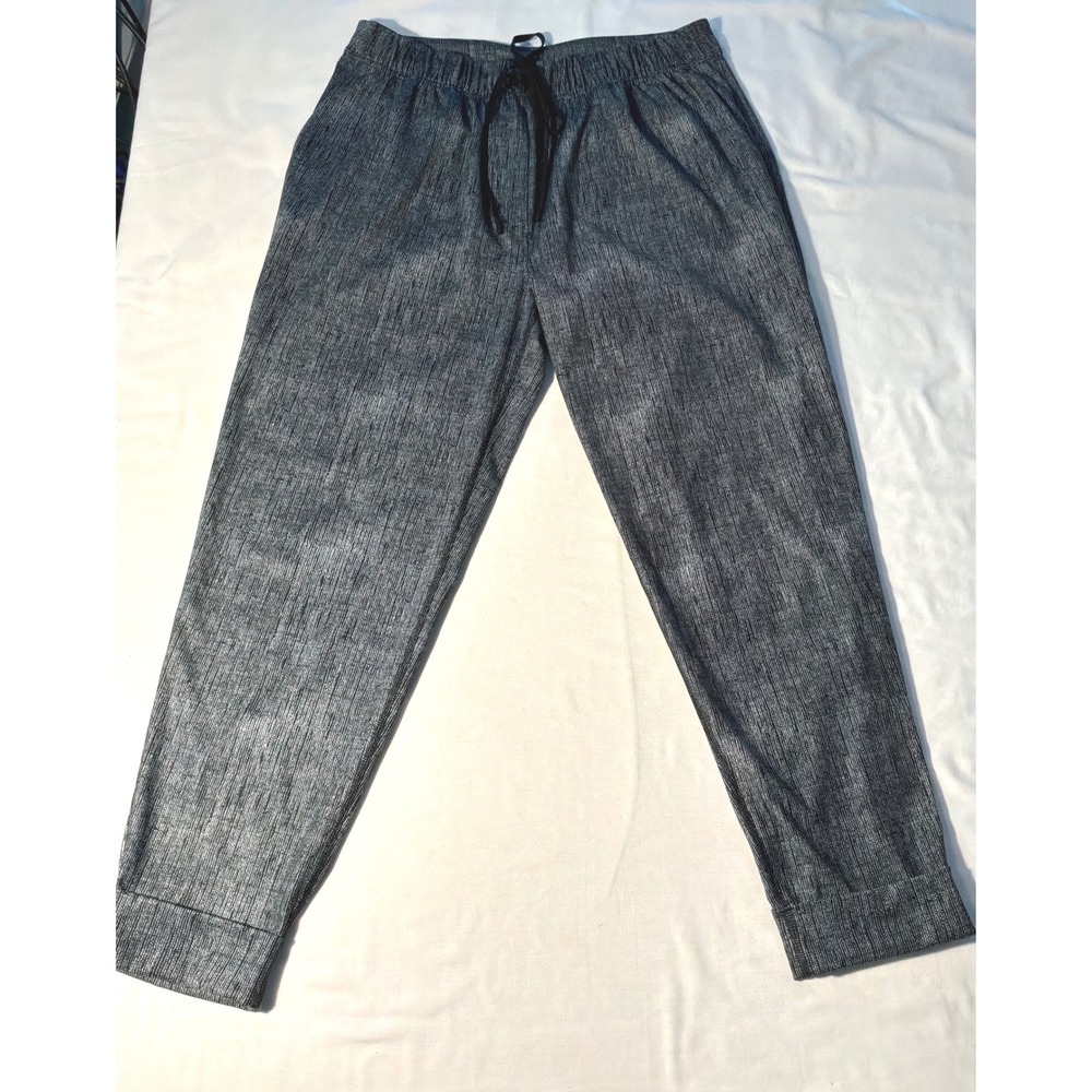 Lululemon Jet Crop Slim Pants Size 6 Black White Textured Space Dye Drawstring